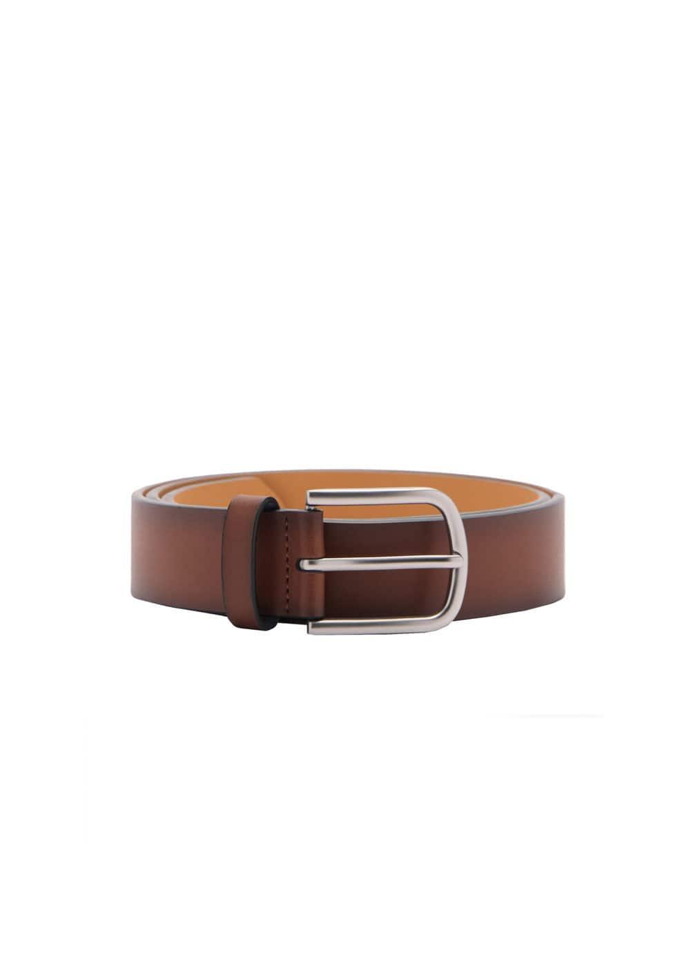 Pebbled leather belt - Men | MANGO USA Product Image