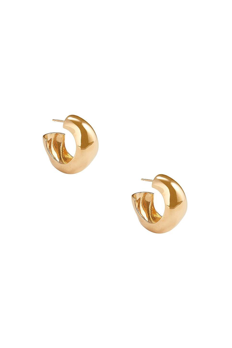 AGMES Medium Celia Hoop Earrings Metallic Gold.. Product Image