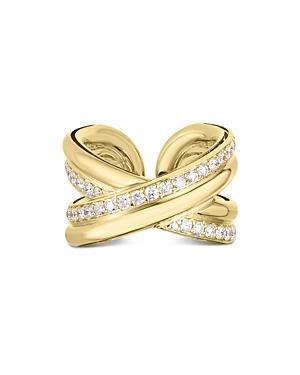 Roberto Coin 18K Yellow Gold Bold Gold Diamond Crossover Statement Ring Product Image