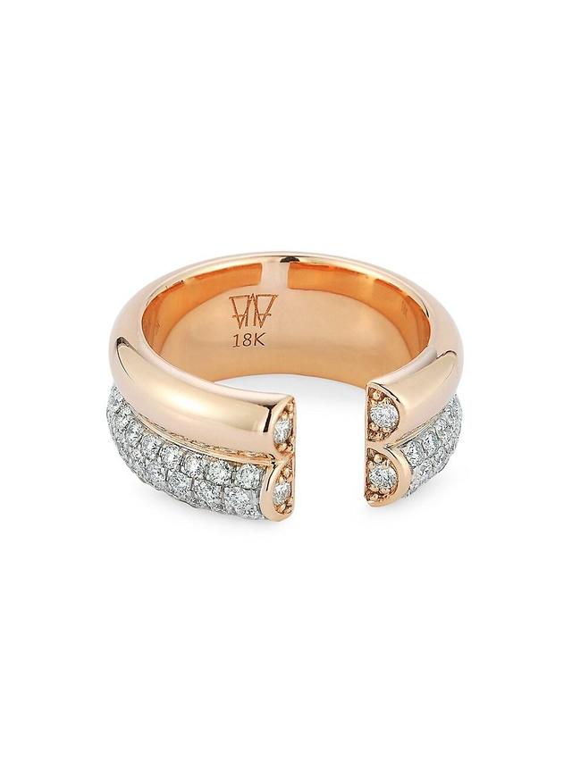 Womens Thoby Thoby Two-Tone 18K Gold & 1.28 TCW Diamond Tubular Ring Product Image