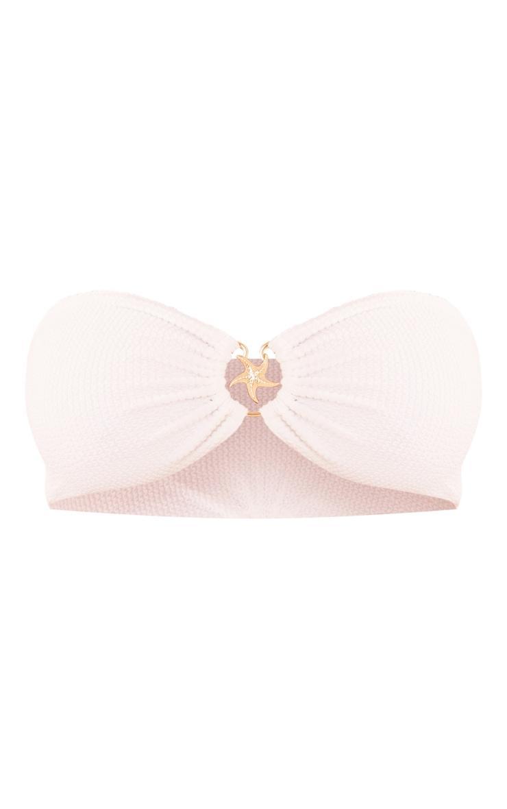 Plus Cream Starfish Trim Crinkle Bikini Top Product Image