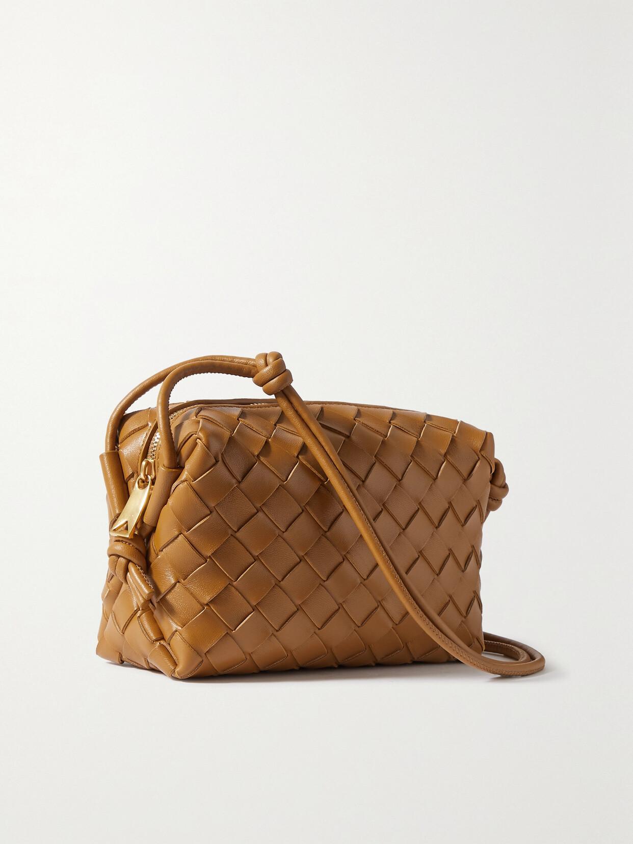 BOTTEGA VENETA Loop Mini Intrecciato Leather Shoulder Bag In Brown Product Image