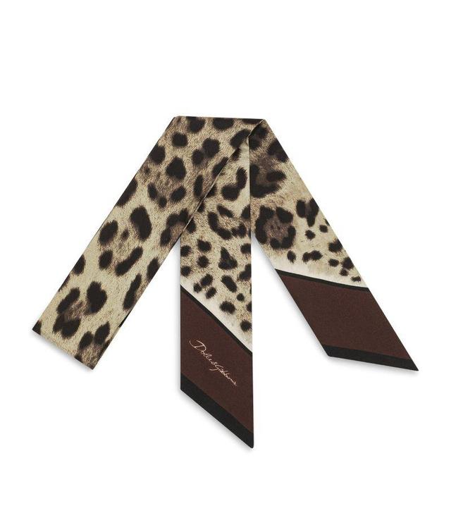 Silk Animal Print Foulard In Multi Product Image