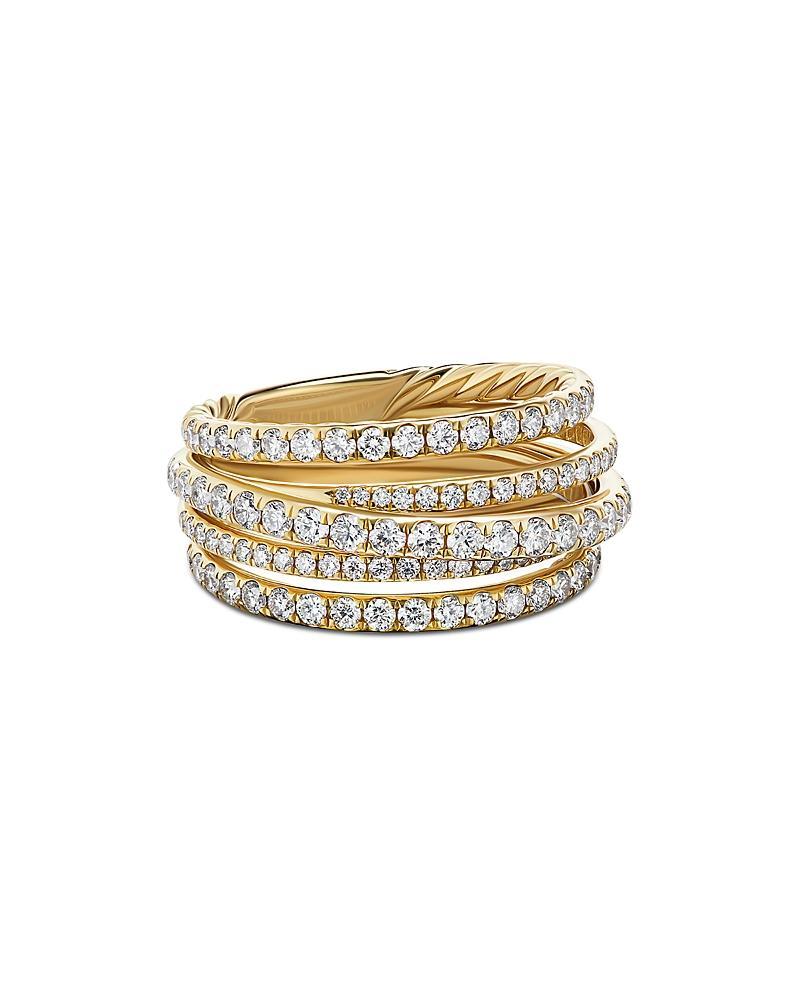 Womens Pav Crossover Ring In 18K Yellow Gold With Diamonds Product Image