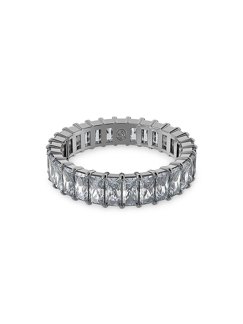 Womens Matrix Ruthenium-Plated & Crystal Eternity Band Product Image