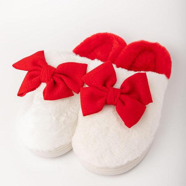 Red Bow Slippers Product Image