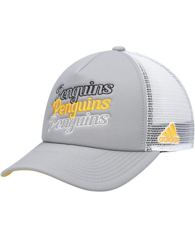 Womens Gray Pittsburgh Penguins Foam Trucker Snapback Hat - Gray Product Image