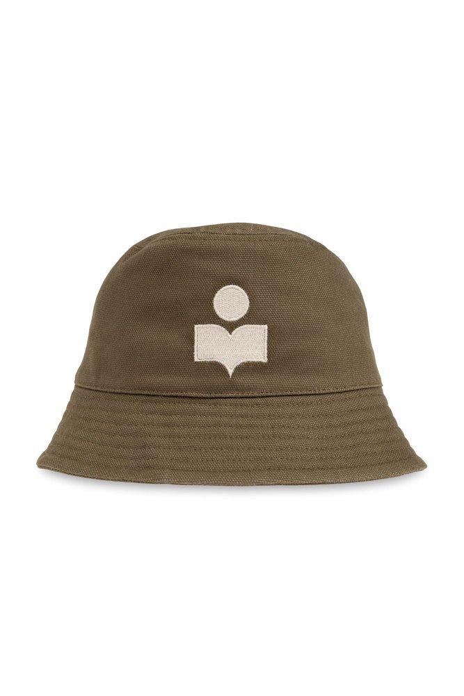 ISABEL MARANT Haley Logo Embroidered Bucket Hat In Green Product Image