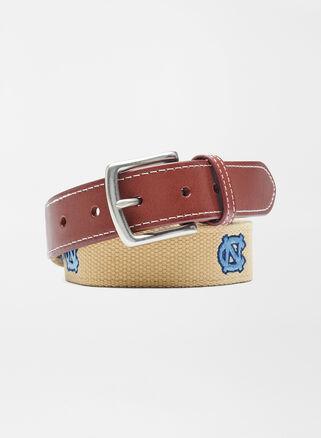 Peter Millar Mens UNC Belt | Color: Khaki | Size: 32 Product Image