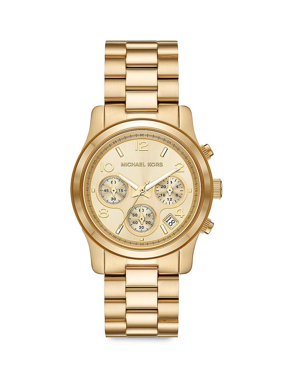 Womens Runway Goldtone Chronograph Watch Product Image