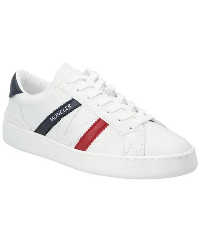 MONCLER Monaco Leather Sneaker In White Product Image