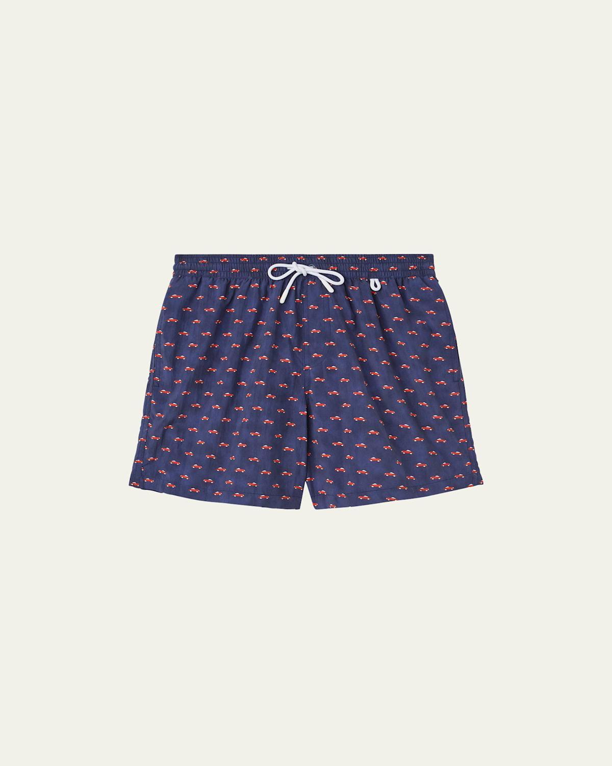 Mens Sailboat-Print Nylon Swim Trunks Product Image