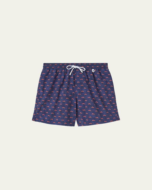 Mens Sailboat-Print Nylon Swim Trunks Product Image