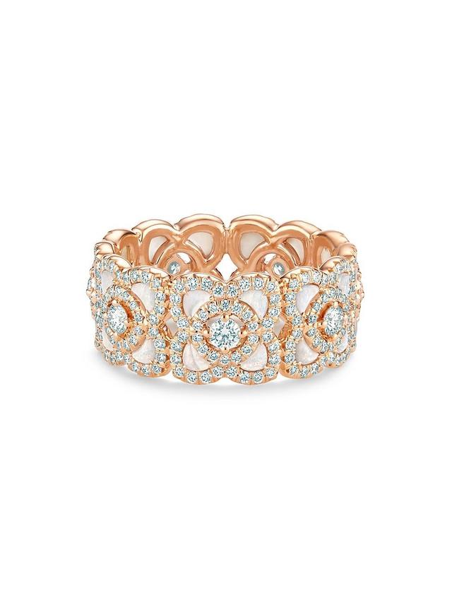 Womens Enchanted Lotus 18K Rose Gold, Diamond, & Mother-Of-Pearl Band Product Image