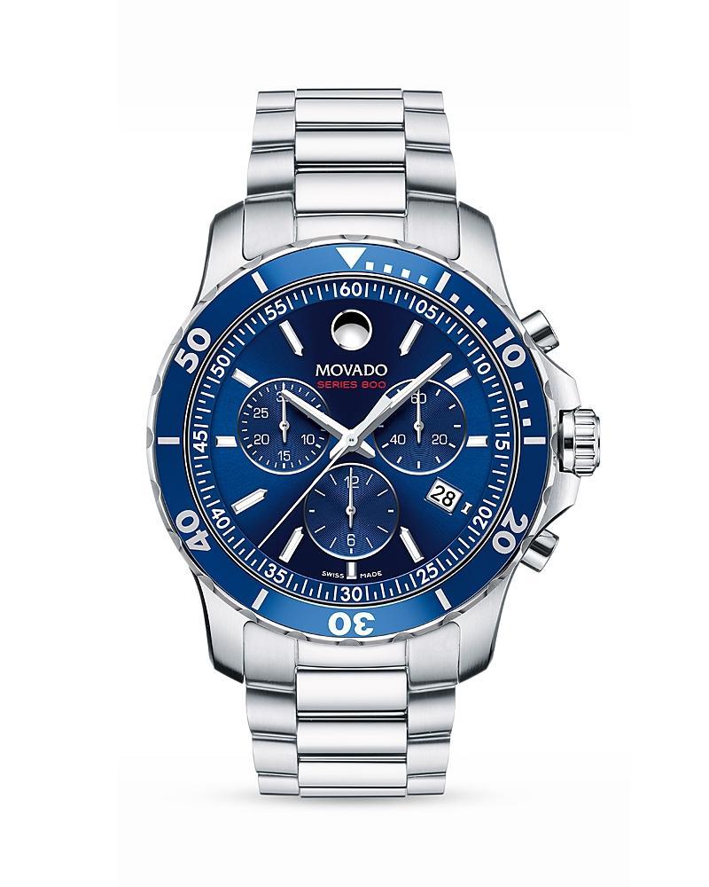 Men's Movado Series 800Â® Chronograph Watch with Blue Dial (Model: 2600141) Product Image