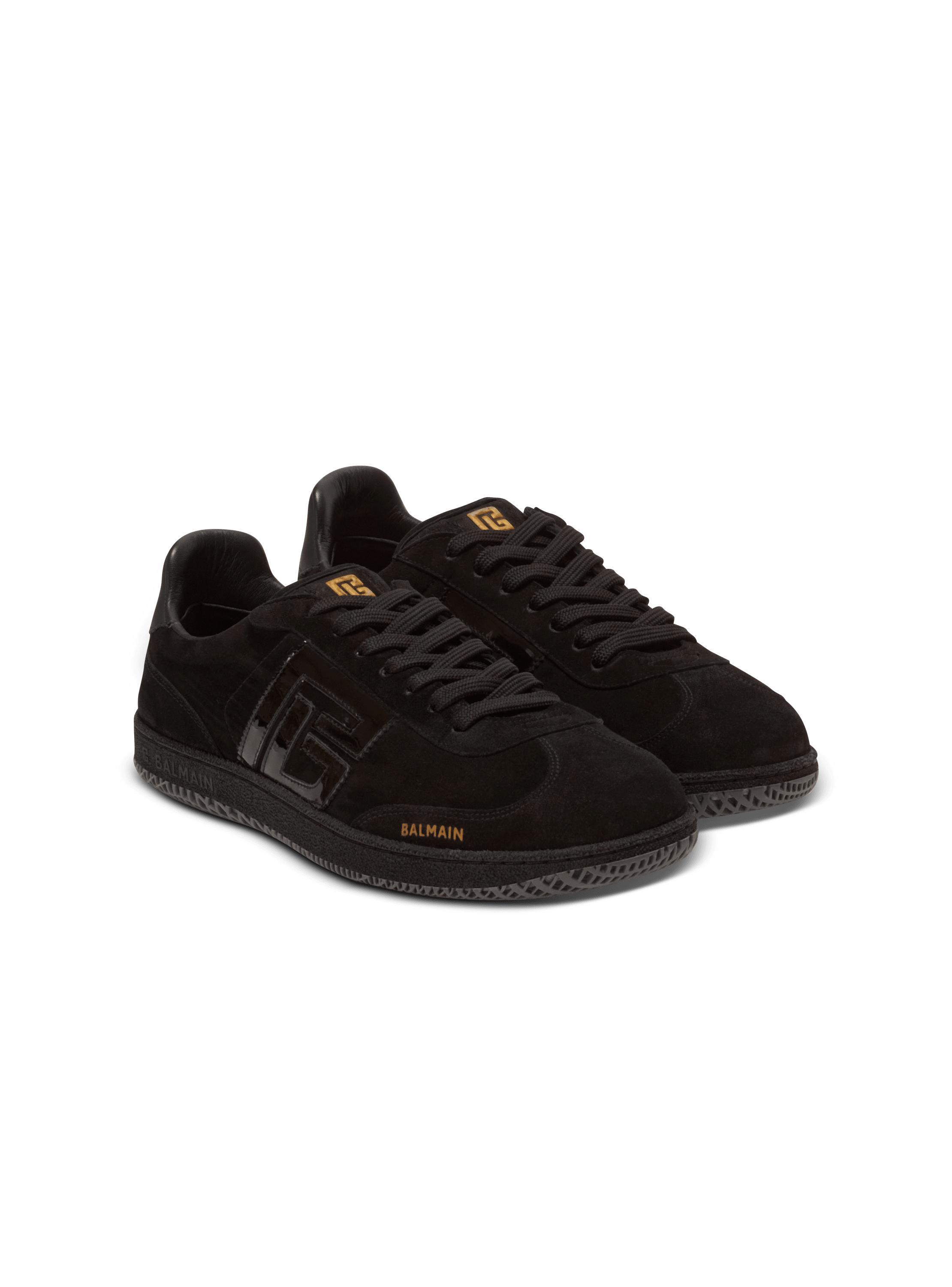 Balmain Swan suede and patent leather sneakers Product Image