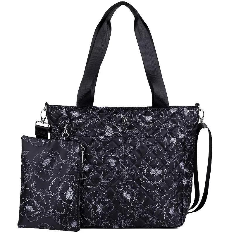 Womens Julia Buxton Nylon Quilted Organizer Tote Bag Product Image