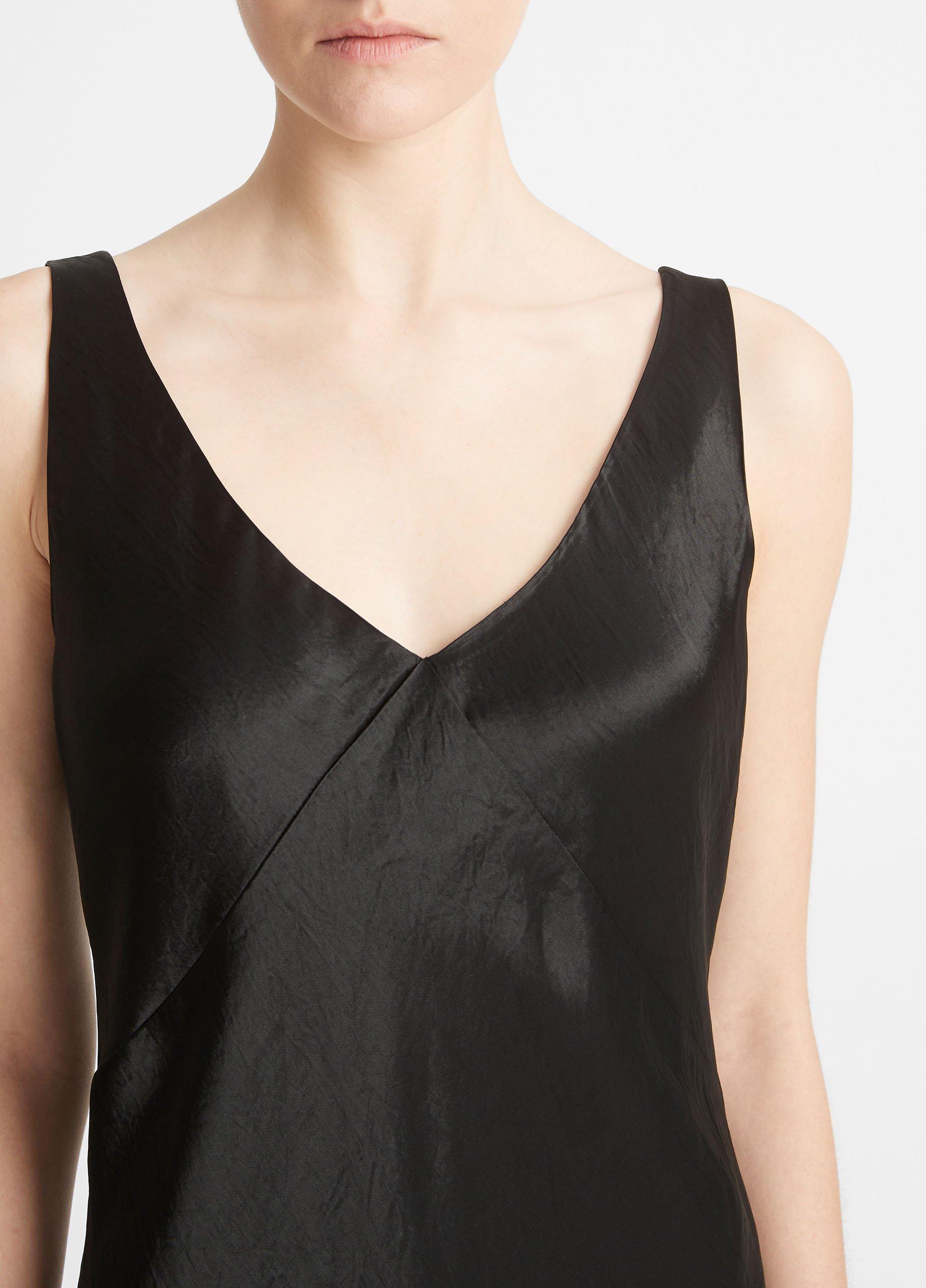 Satin V-Neck Maxi Slip Dress Product Image