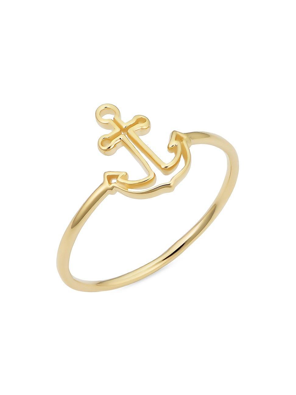 Womens 14K Yellow Solid Gold My Anchor Ring Product Image