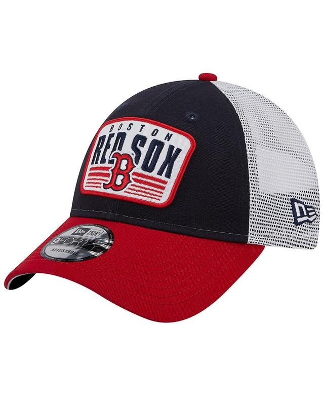 Mens New Era Boston Red Sox Two-Tone Patch 9FORTY Snapback Hat, Blue Product Image