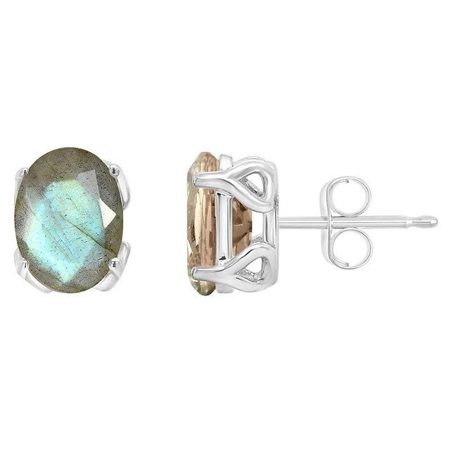 Alyson Layne Sterling Silver Oval Labradorite Stud Earrings, Womens Product Image