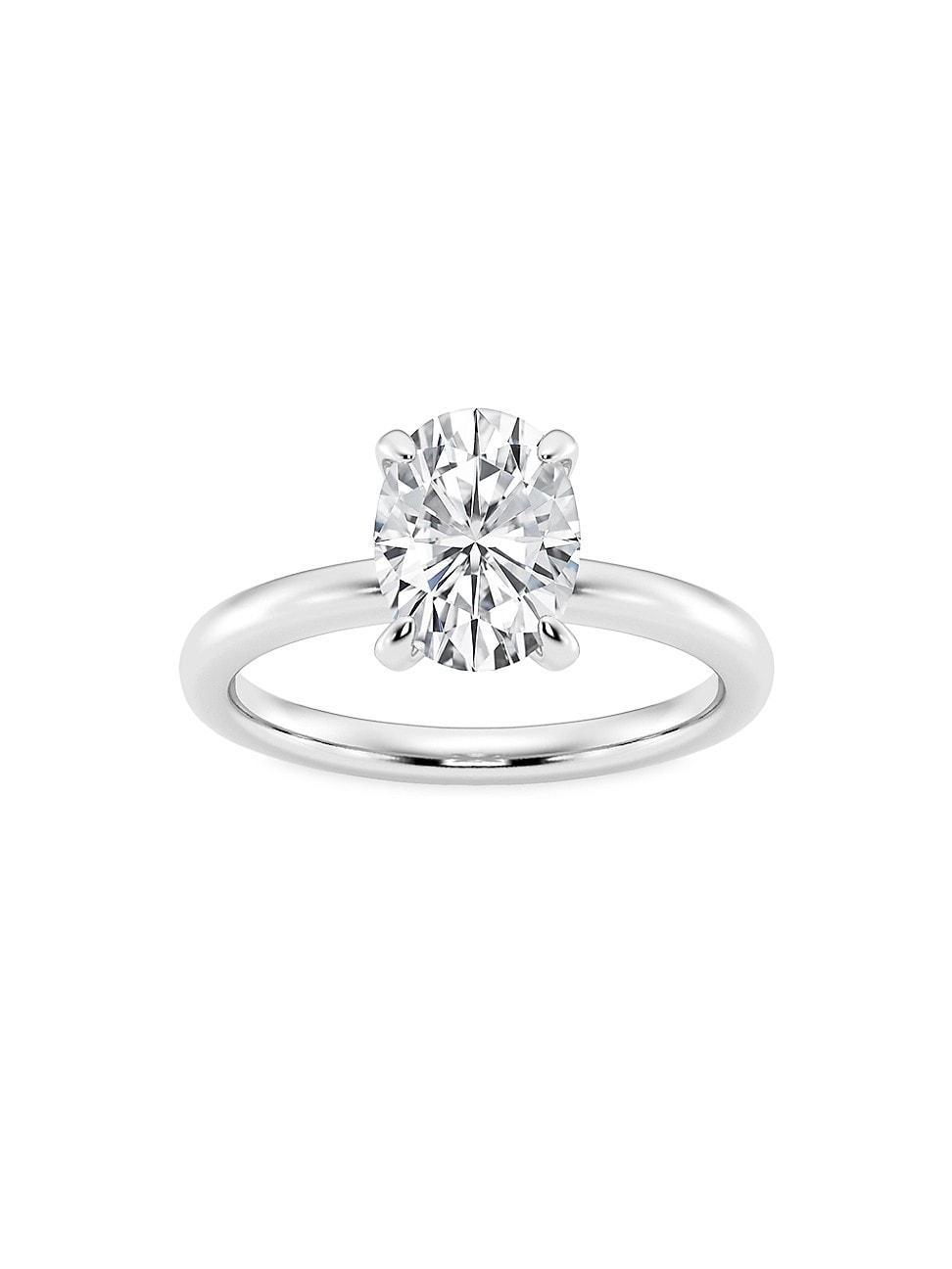 Womens 14K White Gold & Oval Lab-Grown Diamond Solitaire Ring/0.50-5.00 TCW Product Image