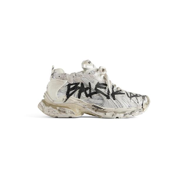 Men's Runner Graffiti Sneaker in White Product Image