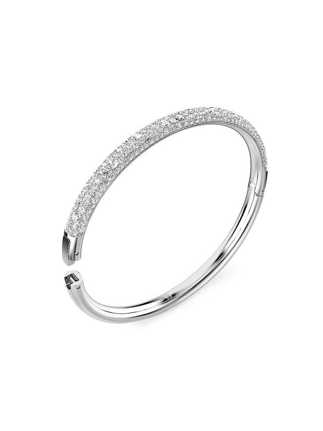 Swarovski Snow Pave, White, Rhodium Plated or Rose Gold-Tone Meteora Bangle Bracelet Product Image