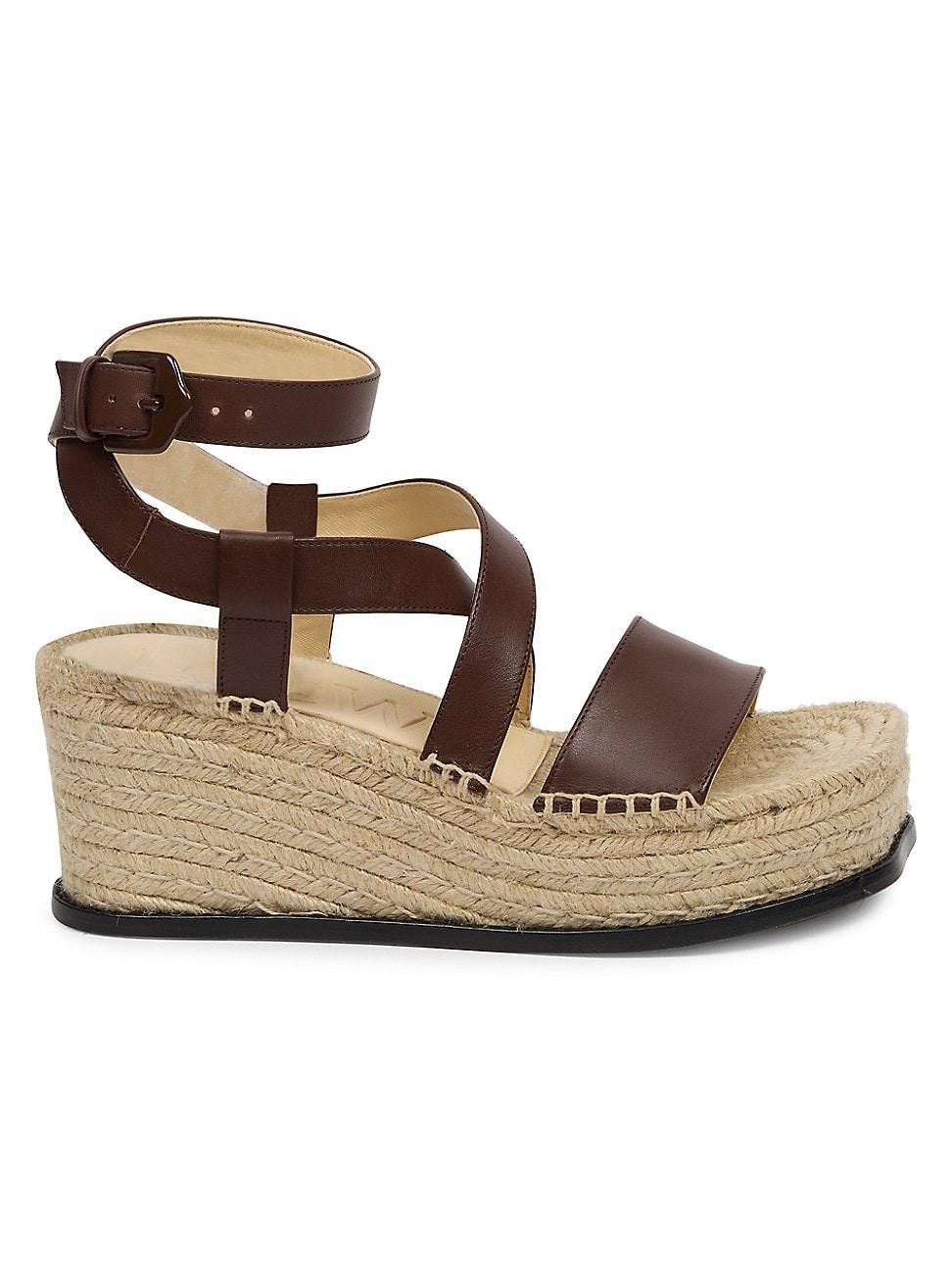 Womens LOEWE x Paulas Ibiza Petal Leather Espadrille Wedge Sandals Product Image