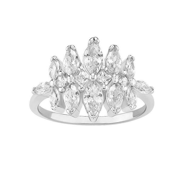 PRIMROSE Sterling Silver Graduated Cubic Zirconia Ring, Womens Sterling Clear Product Image