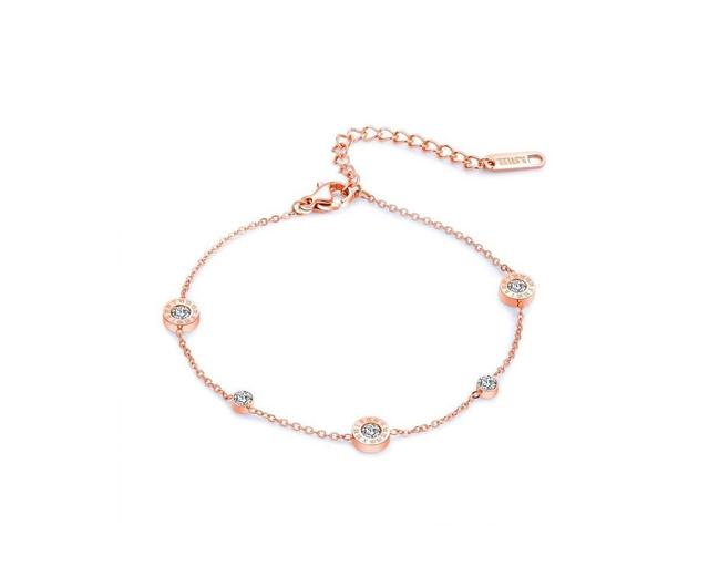 Dainty Bracelet for Women with Five Cubic Zirconia Stones Product Image