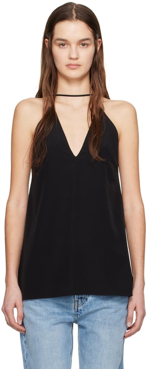 Black Double Halter Camisole In 001 Black Product Image