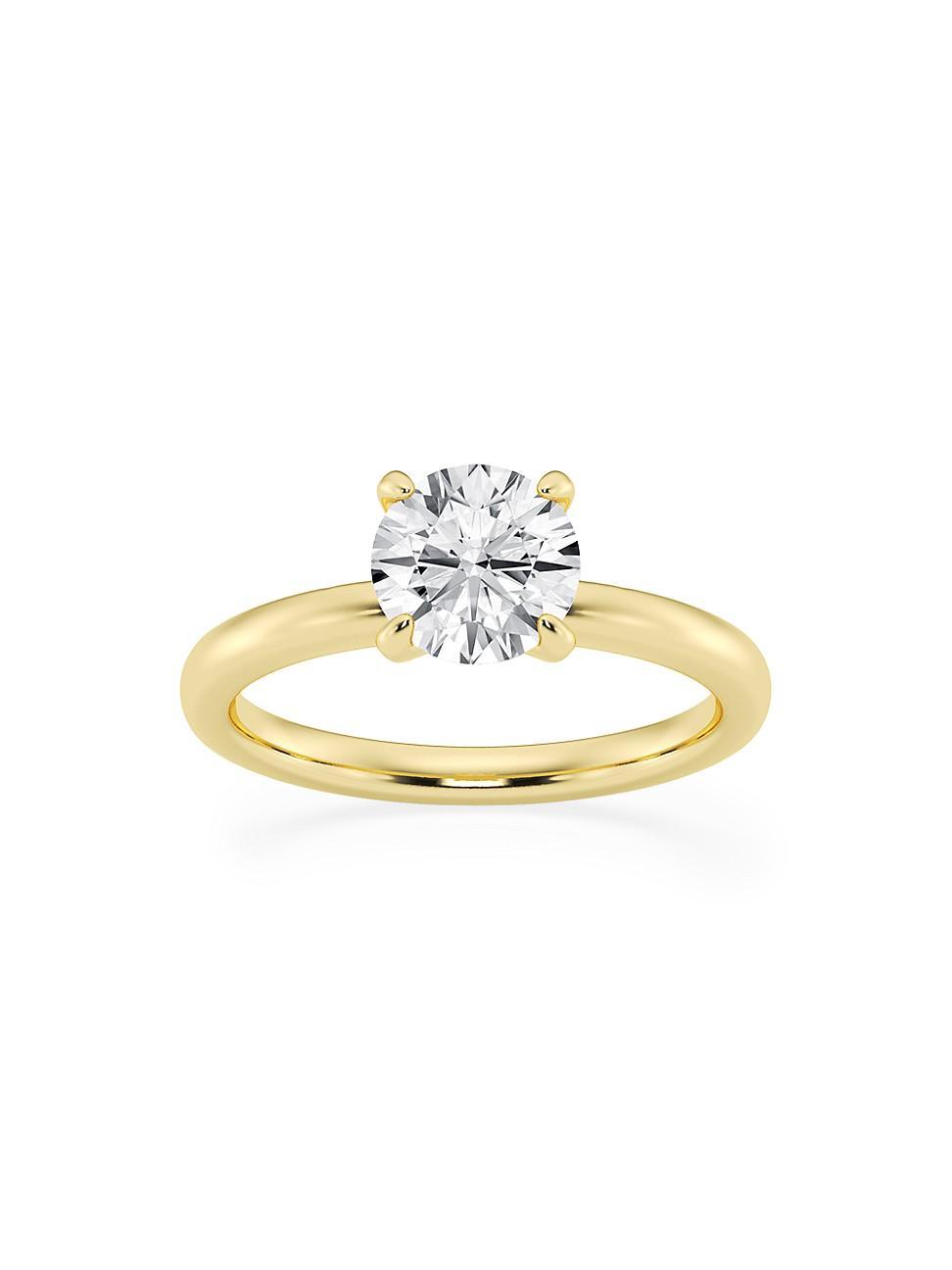 Womens 14K Yellow Gold & Round Lab-Grown Diamond Solitaire Ring/1.00-5.00 TCW Product Image