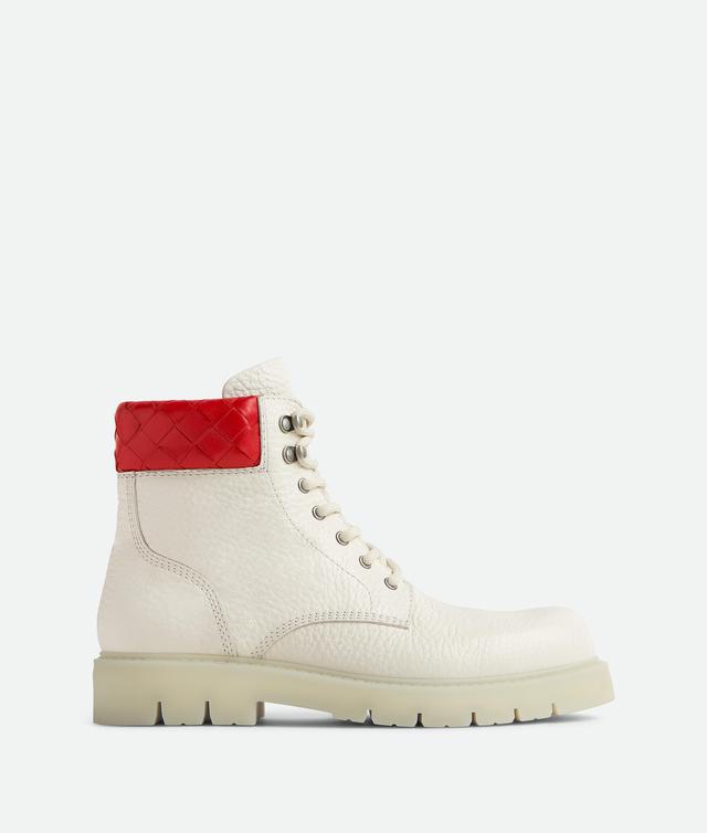 Men's Haddock Lace-Up Ankle Boot in White/deep red Product Image