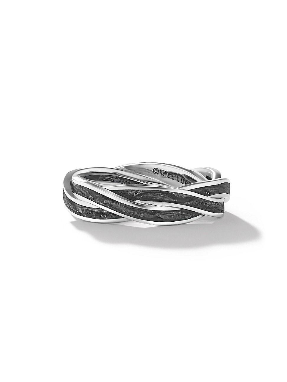 Mens DY Helios Band Ring in 18K White Gold Product Image