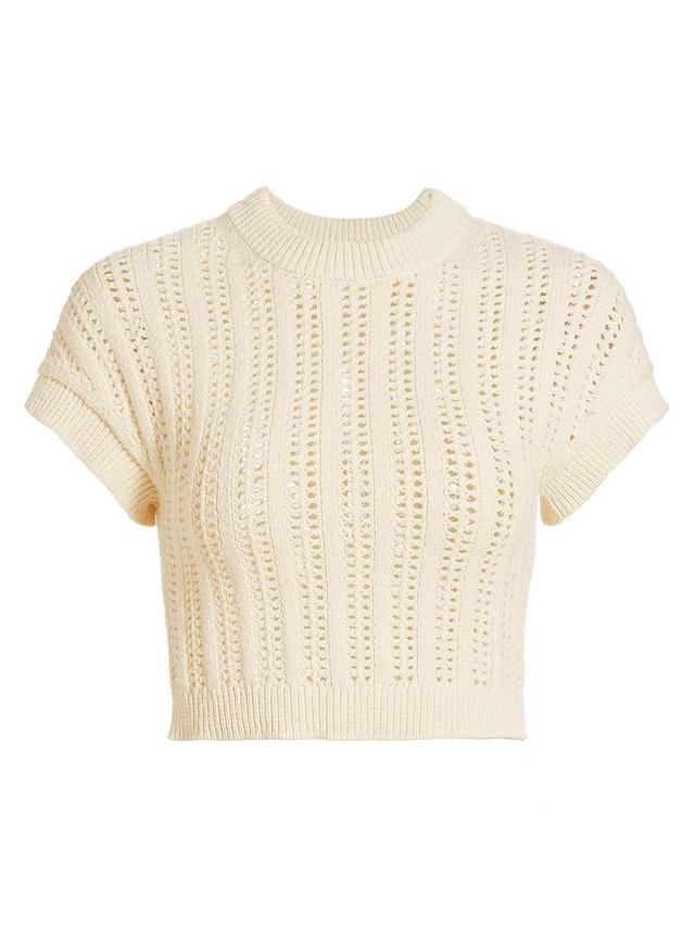 Womens Amalie Crochet Cotton Crop Top Product Image