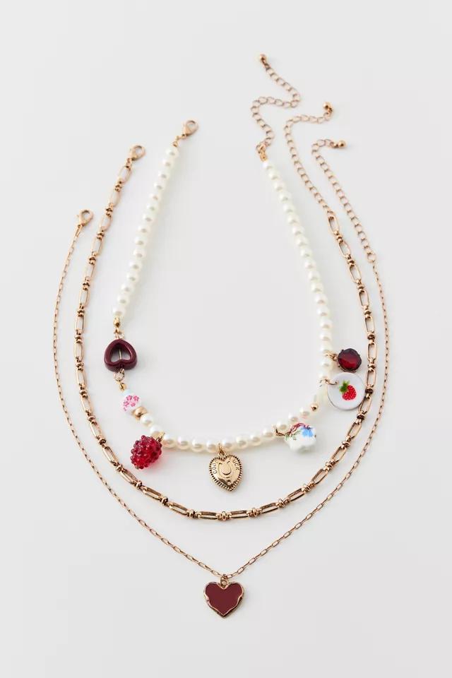 Ines Pearl Layering Charm Necklace Set Product Image