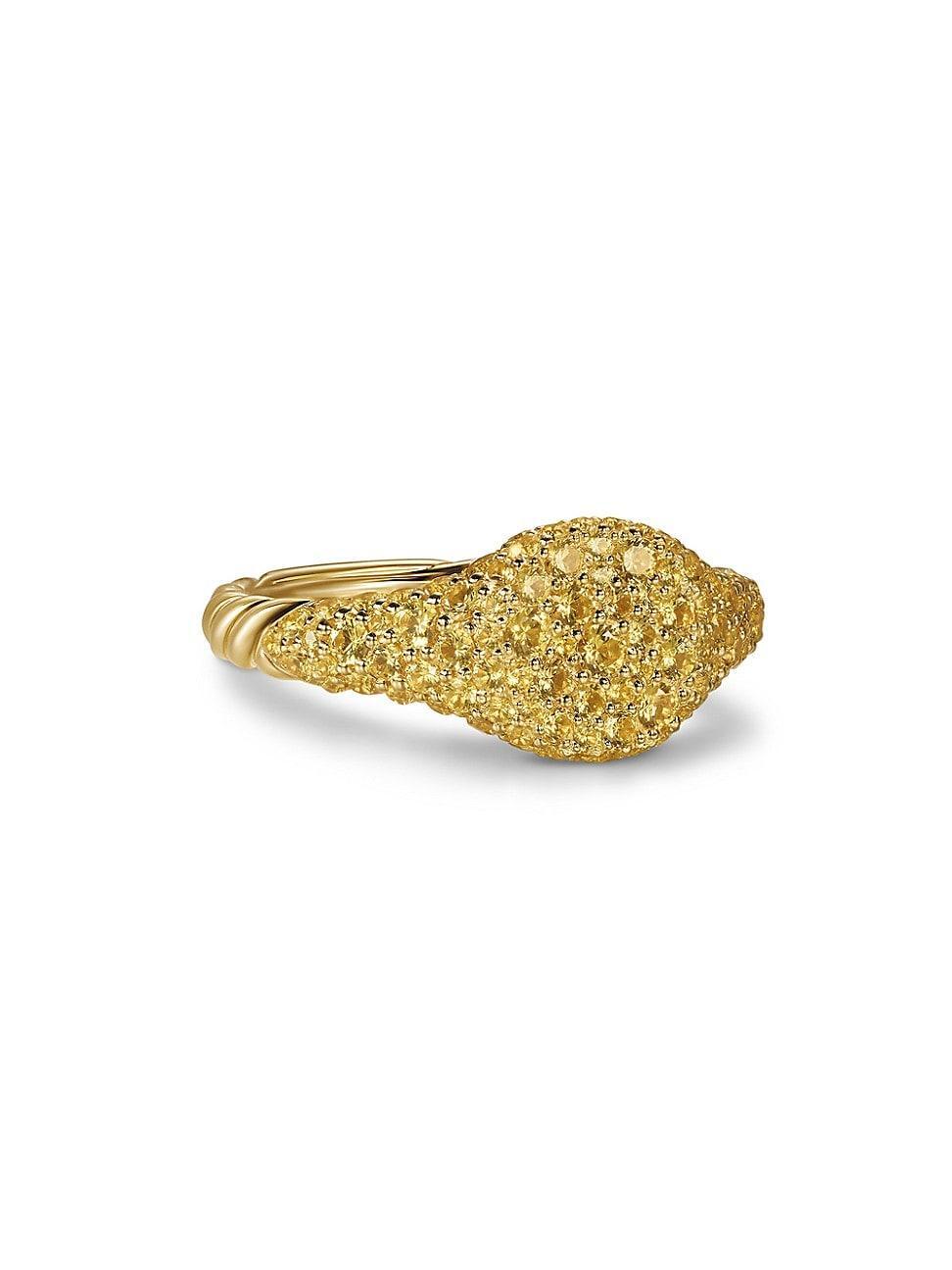 Womens Petite Pav Pinky Ring in 18K Yellow Gold Product Image