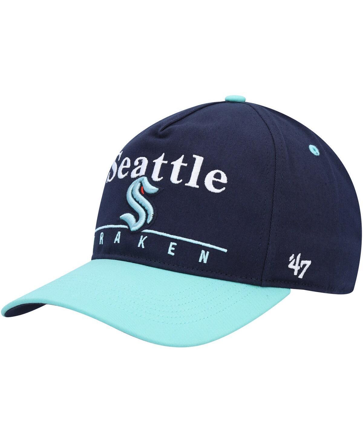 Mens 47 Deep Sea Blue/Light Blue Seattle Kraken Super Hitch Adjustable Snapback Hat, Krk Blue Product Image