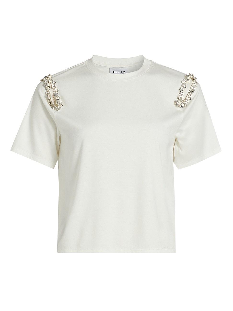 Womens Avril Crystal-Trim T-Shirt Product Image