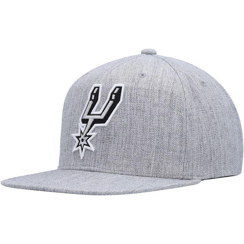 Mens Mitchell & Ness Heather Gray San Antonio Spurs Hardwood Classics 2.0 Snapback Hat Product Image