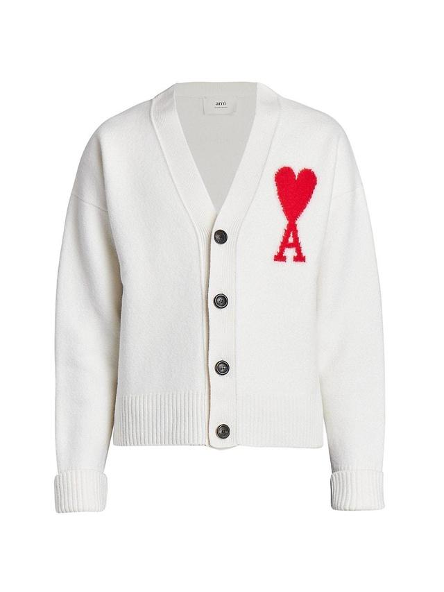 Mens Embroidered Wool Cardigan Product Image