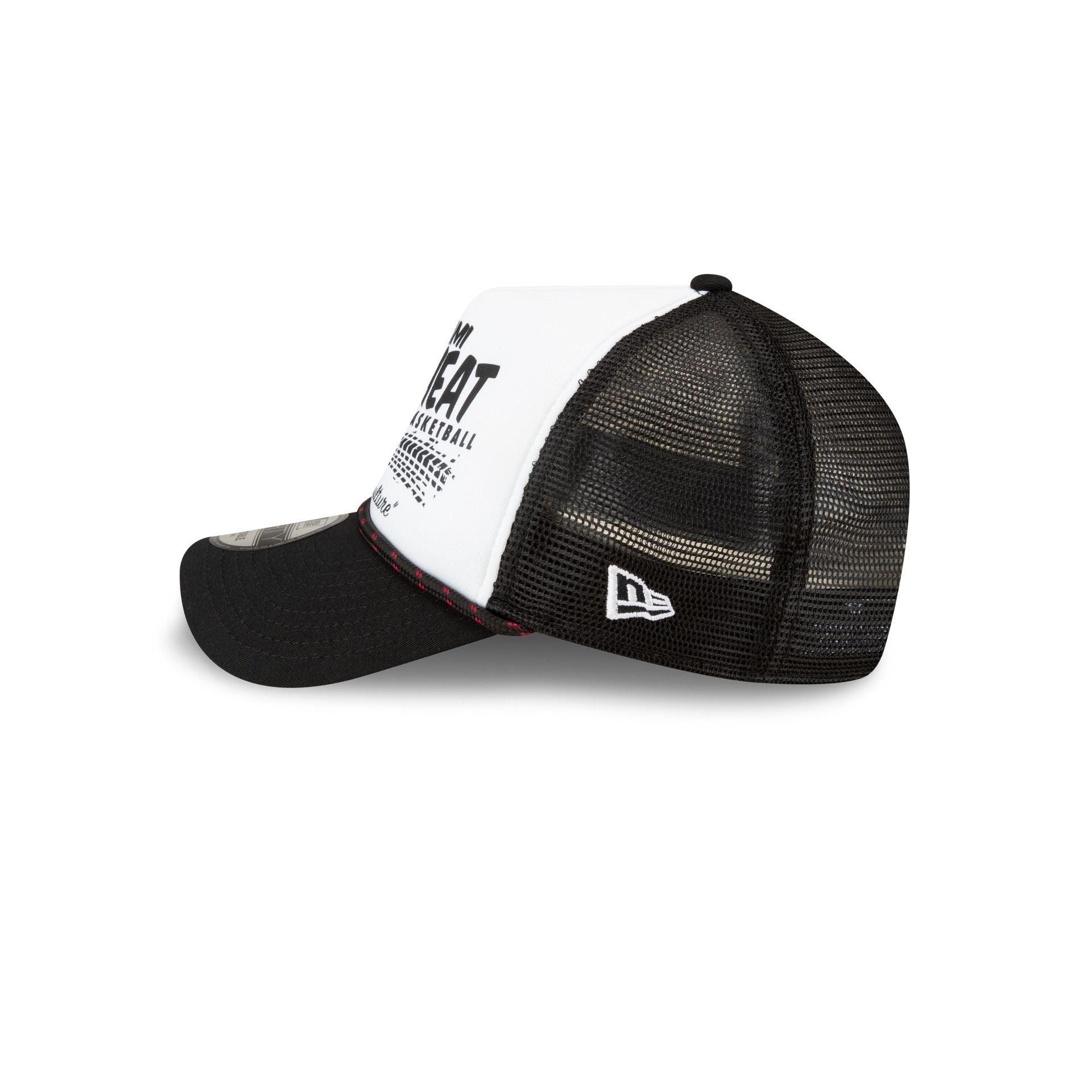 Miami Heat 2024 Rally Drive White 9FORTY A-Frame Trucker Hat Male Product Image