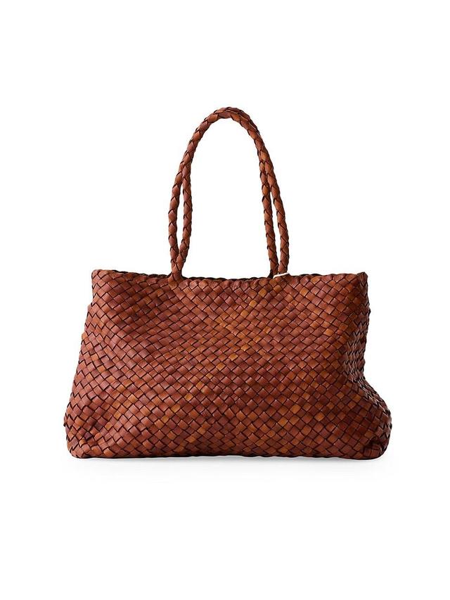 Womens Woven Leather Tote Bag Product Image