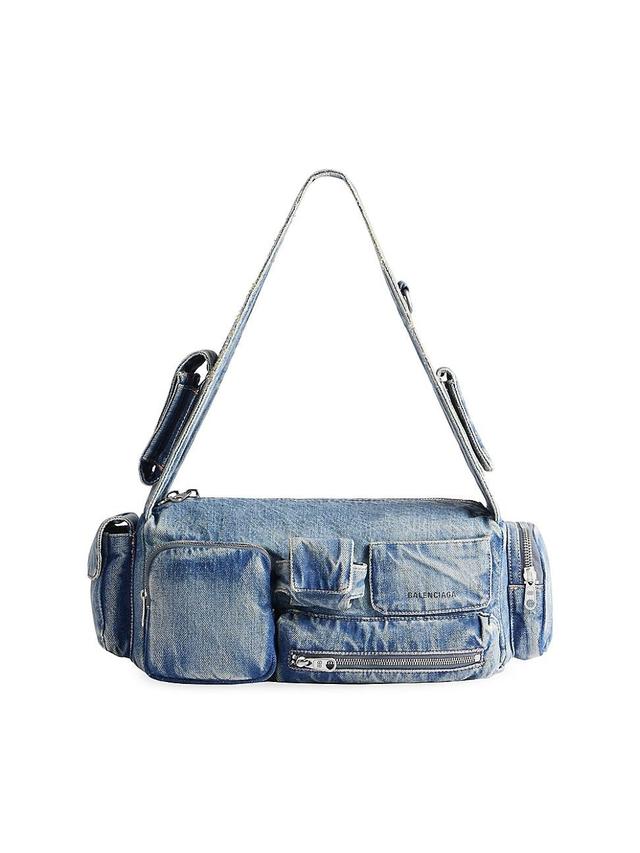 Womens Superbusy Small Sling Shoulder Bag in Denim Product Image