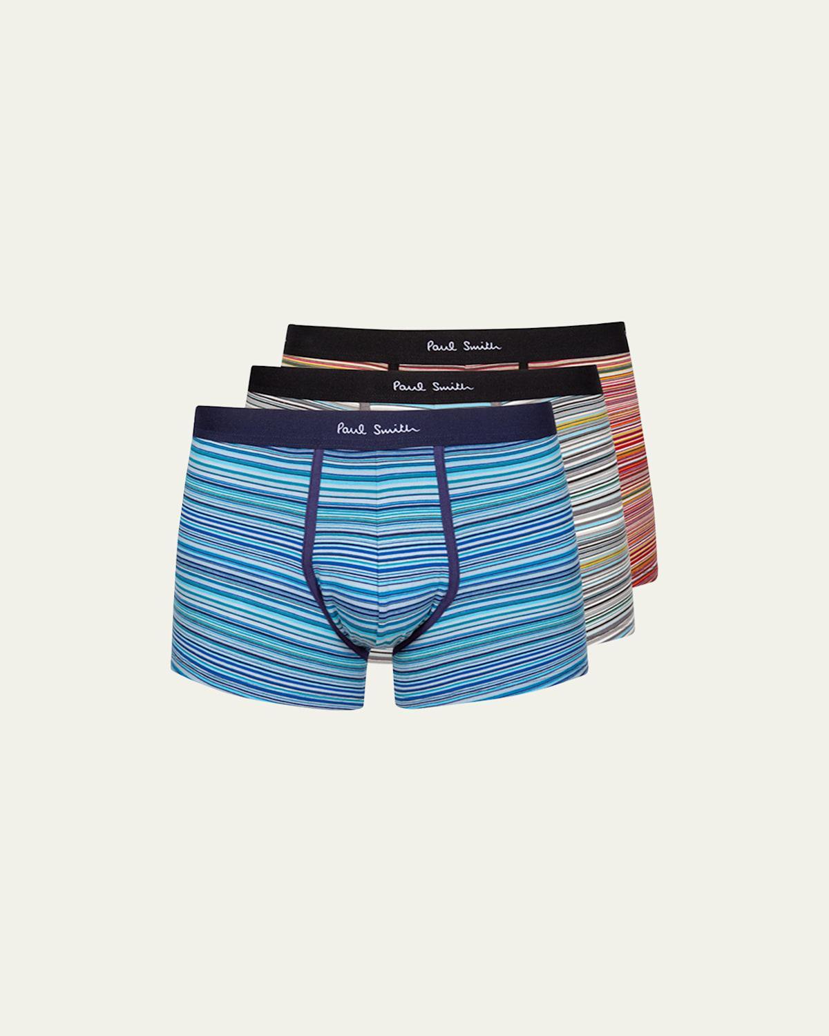 Mens 3-Pack Cotton-Stretch Multicolor Stripe Boxer Briefs Product Image