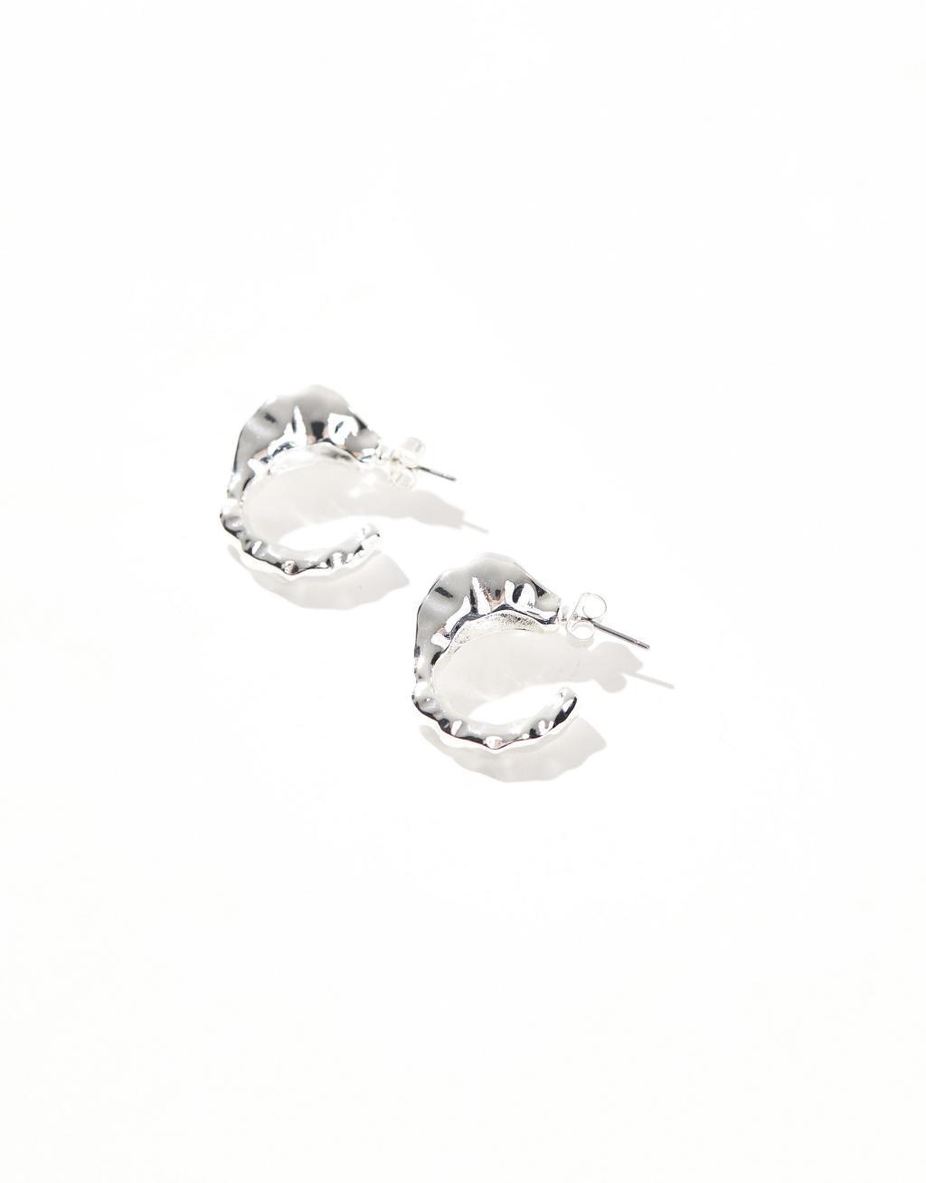 Weekday twist chunky hoop earrings in silver Product Image