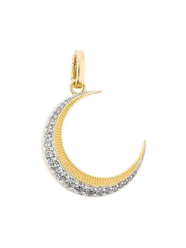 Womens Karma 18K Yellow Gold & 0.58 TCW Diamond Crescent Pendant Product Image