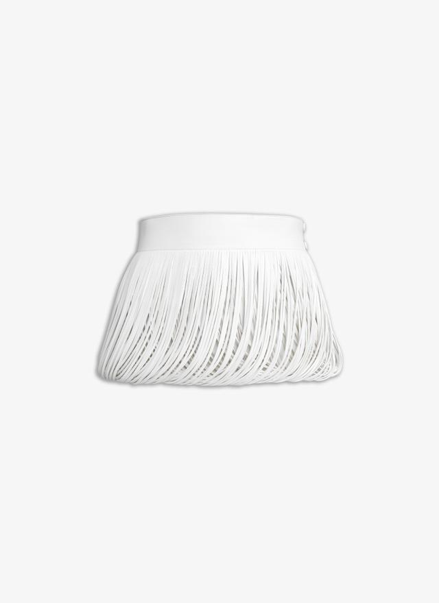 Pearl White FRINGED LEATHER BELT Product Image