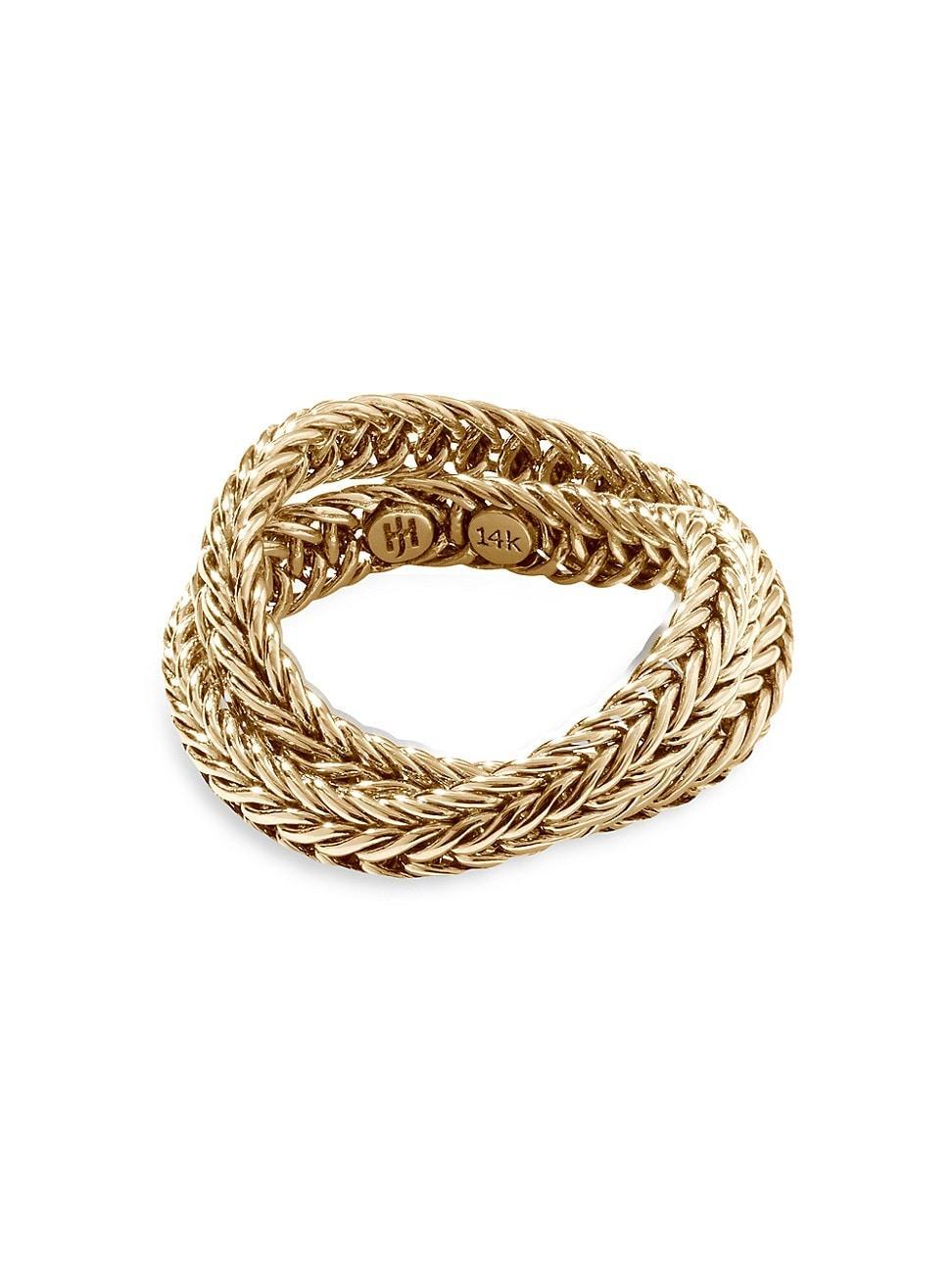 Womens Kami 14K Yellow Gold Interlocked Chain Ring Product Image